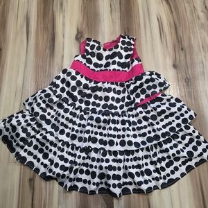 Carter's Black and White Polka Dot Dress with Pink Accent